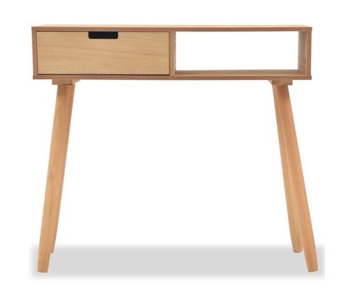 Mesa consola de madera maciza de pino 80x30x72 cm marrón