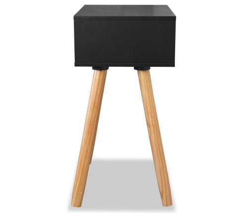 Mesitas de noche 2 uds. madera maciza de pino 40x30x61 cm negro