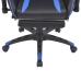 Silla de oficina racing reclinable con reposapiés azul