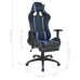 Silla de oficina racing reclinable con reposapiés azul