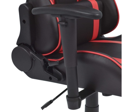 Silla de oficina racing reclinable con reposapiés rojo