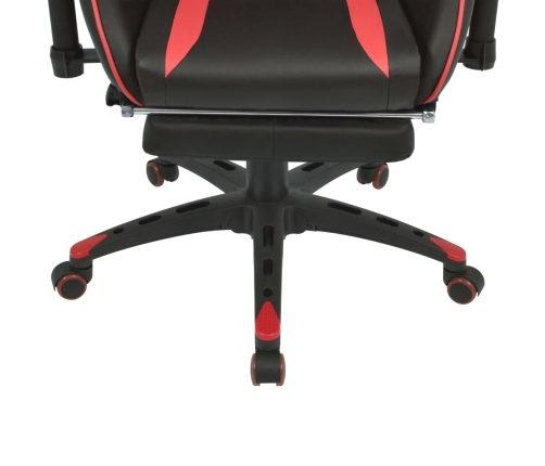 Silla de oficina racing reclinable con reposapiés rojo