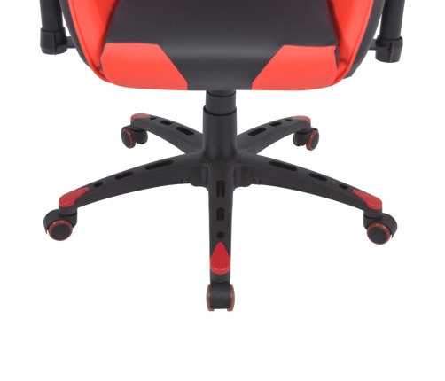 Silla de escritorio reclinable Racing de cuero artificial roja