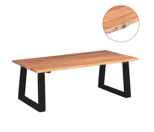 vidaXl Mesa de centro madera maciza de acacia 110x60x40 cm