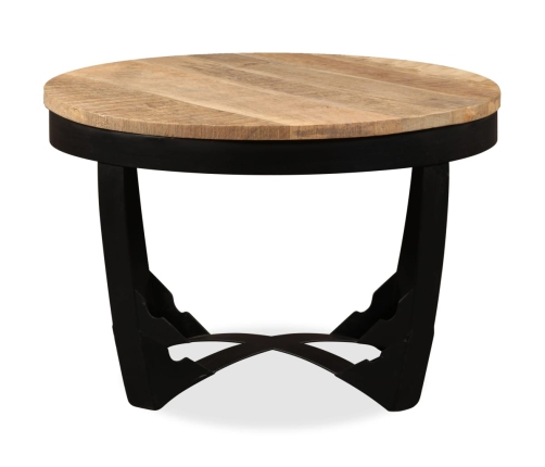 Mesa de centro madera maciza de mango sin tratar 60x40 cm