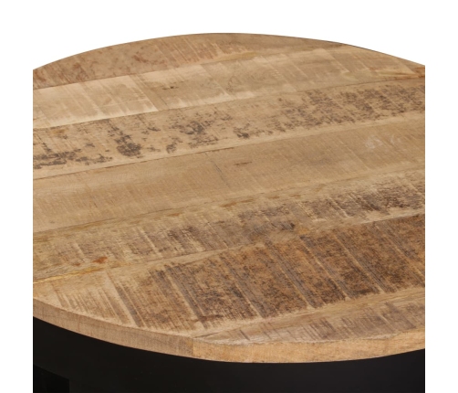 Mesa de centro madera maciza de mango sin tratar 60x40 cm