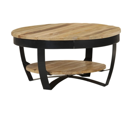 Mesa de centro de madera de mango rugosa 65x32 cm