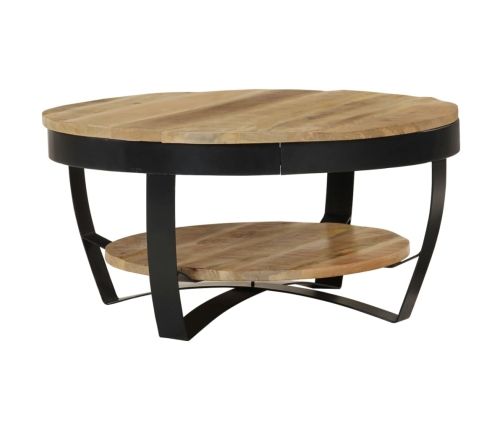 Mesa de centro de madera de mango rugosa 65x32 cm