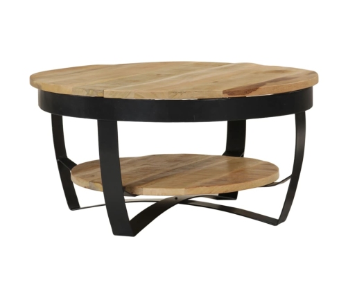 Mesa de centro de madera de mango rugosa 65x32 cm