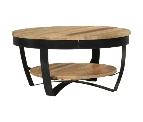 Mesa de centro de madera de mango rugosa 65x32 cm