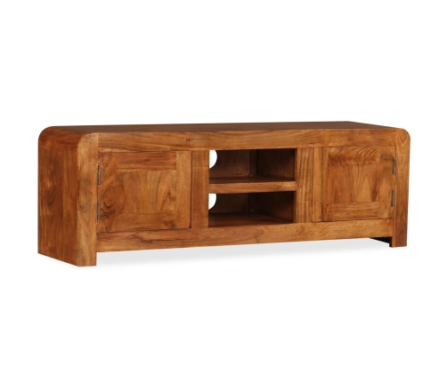 Mueble de TV madera maciza acabado miel 120x30x40 cm