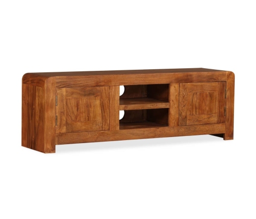 Mueble de TV madera maciza acabado miel 120x30x40 cm