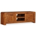 Mueble de TV madera maciza acabado miel 120x30x40 cm