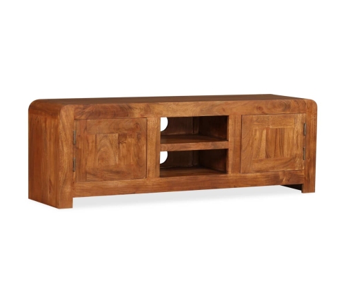 Mueble de TV madera maciza acabado miel 120x30x40 cm