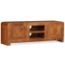 Mueble de TV madera maciza acabado miel 120x30x40 cm