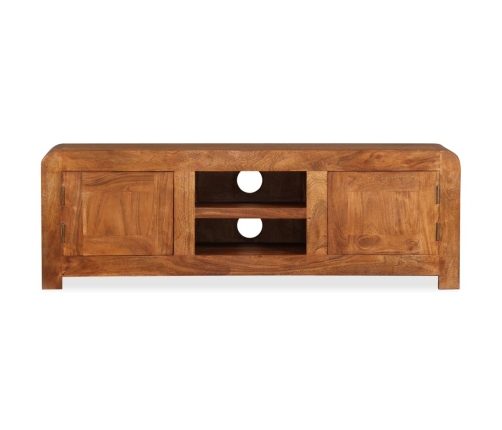 Mueble de TV madera maciza acabado miel 120x30x40 cm