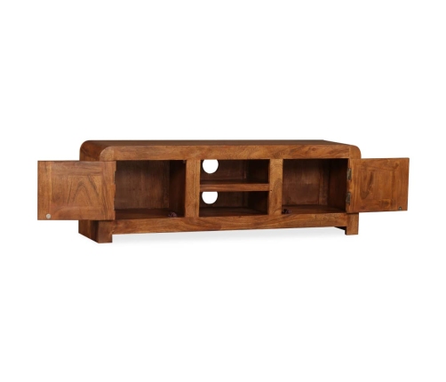 Mueble de TV madera maciza acabado miel 120x30x40 cm