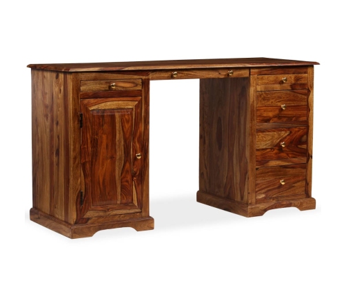 Escritorio con pedestal madera maciza de sheesham 140x50x76 cm