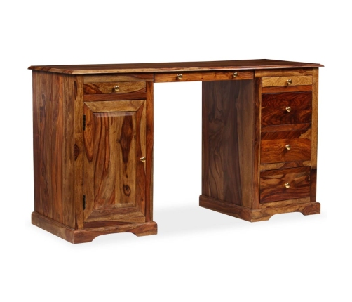 Escritorio con pedestal madera maciza de sheesham 140x50x76 cm