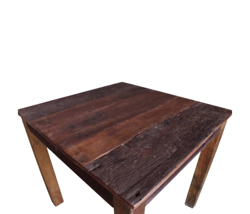 Mesa de comedor de madera reciclada mixta 82x80x76 cm