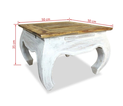 Mesa auxiliar de madera maciza de caoba 50x50x35 cm