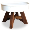 Mesa de centro de madera maciza reciclada blanco 60x45 cm