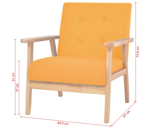 Sillón de tela amarillo