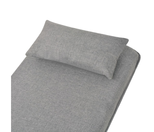 Silla giratoria y sofá cama tela gris claro