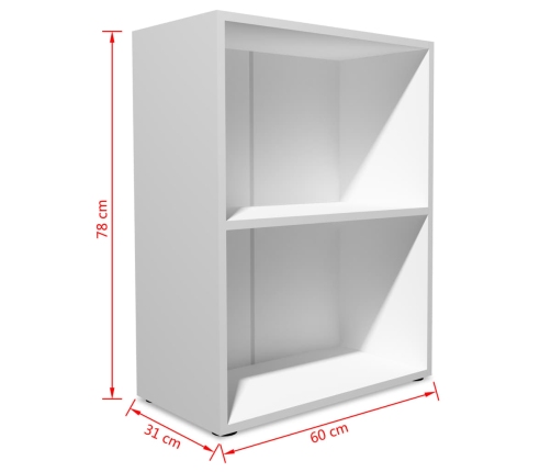 Estantería de madera contrachapada 60x31x78 cm blanco