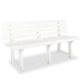 Banco de jardín plástico blanco 145,5 cm