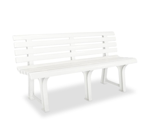 Banco de jardín plástico blanco 145,5 cm