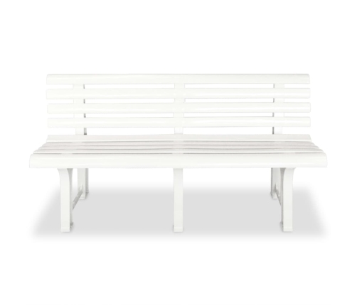 vidaXL Banco de jardín plástico blanco 145,5 cm