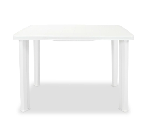 Mesa de jardín de plástico blanca 101x68x72 cm