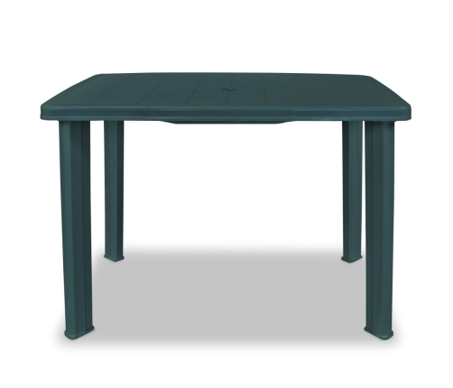 Mesa de jardín de plástico verde 101x68x72 cm