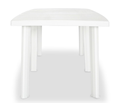 vidaXL Mesa de jardín de plástico blanca 210x96x72 cm