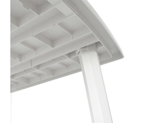 vidaXL Mesa de jardín de plástico blanca 210x96x72 cm