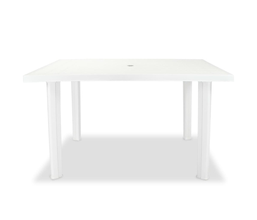 Mesa de jardín de plástico blanca 126x76x72 cm