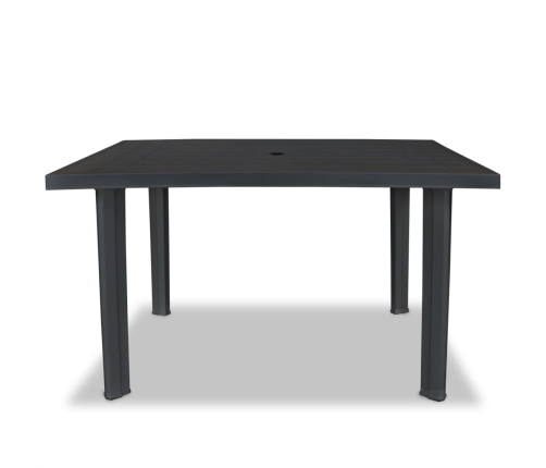 Mesa de jardín de plástico gris antracita 126x76x72 cm