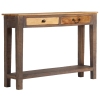 Mesa consola de madera maciza vintage 118x30x80 cm