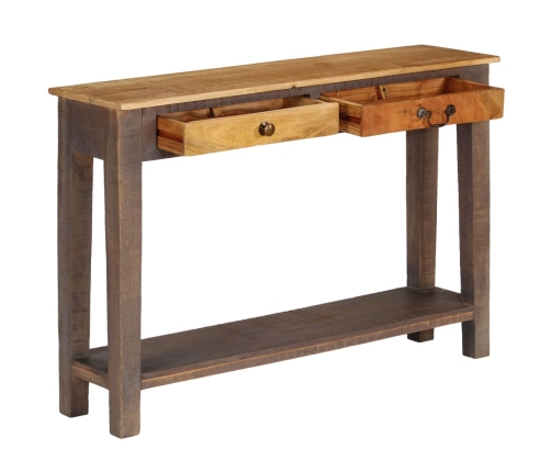 Mesa consola de madera maciza vintage 118x30x80 cm