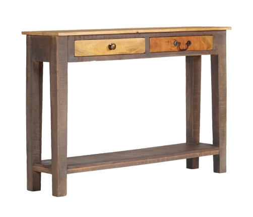 Mesa consola de madera maciza vintage 118x30x80 cm