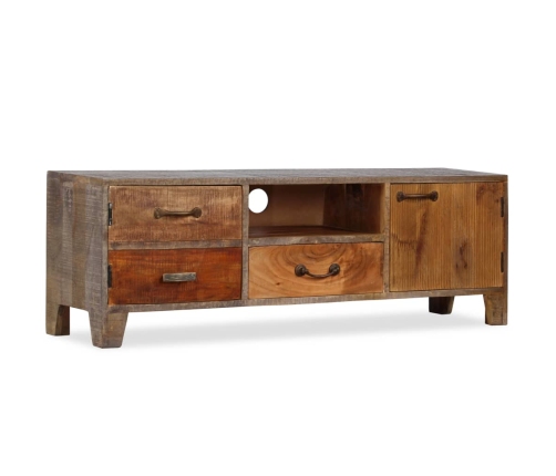 Mueble para TV de madera maciza vintage 118x30x40 cm