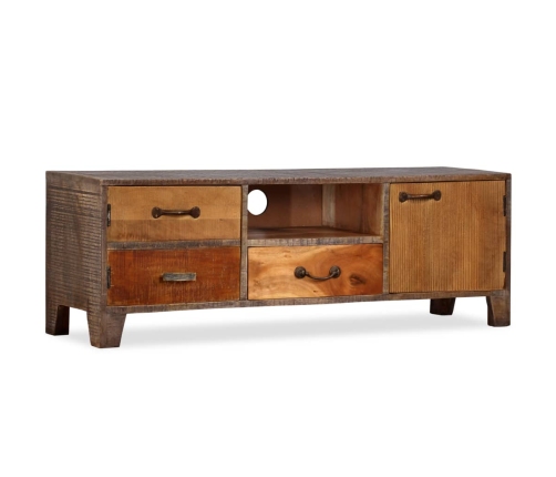 Mueble para TV de madera maciza vintage 118x30x40 cm