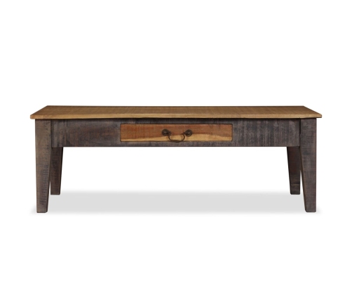 Mesa de centro de madera maciza vintage 118x60x40 cm