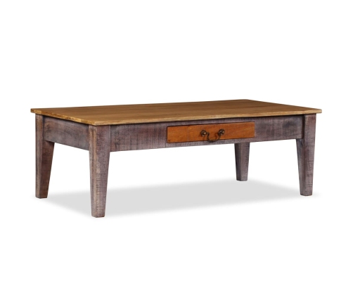 Mesa de centro de madera maciza vintage 118x60x40 cm