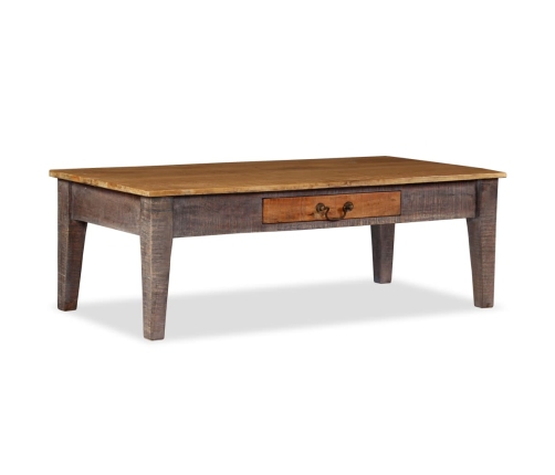 Mesa de centro de madera maciza vintage 118x60x40 cm