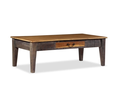 Mesa de centro de madera maciza vintage 118x60x40 cm