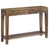 Mesa consola de madera maciza de mango 118x30x80 cm