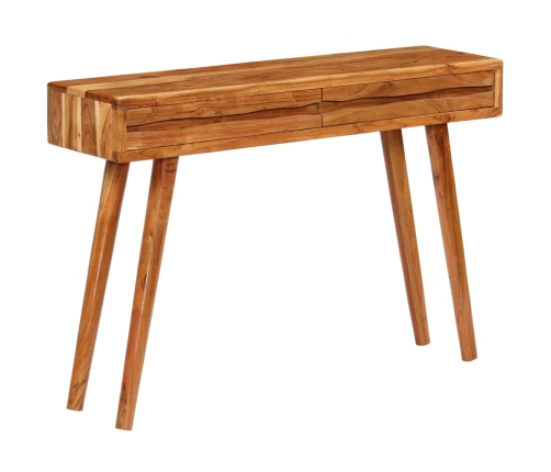 Mesa consola cajones tallados madera maciza acacia 118x30x80cm