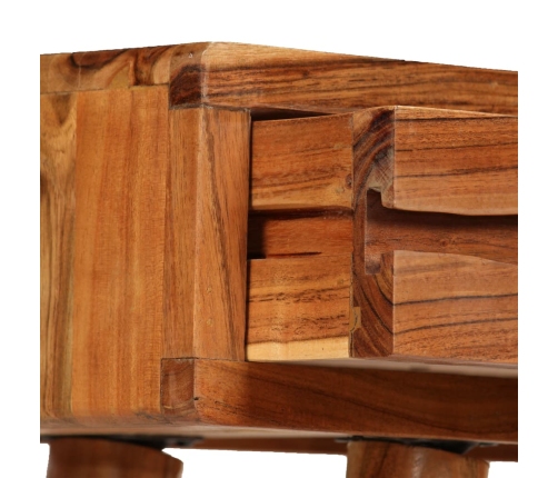 Mesa consola cajones tallados madera maciza acacia 118x30x80cm